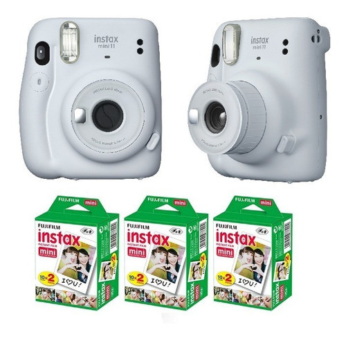 Imagen 1 de 7 de Cámara Fujifilm Instax Mini 11 Selfie + 60 Fotos Ice White
