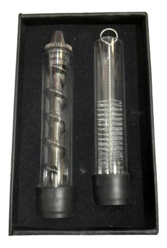 Imagen 2 de 10 de Twist Glass Blunt Pipa Vidrio Pirex Turbina +escobilla 10cm.