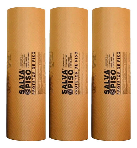Salva Piso Protetor Com Fita 3 Rolos 1x25 Metros Salvabras