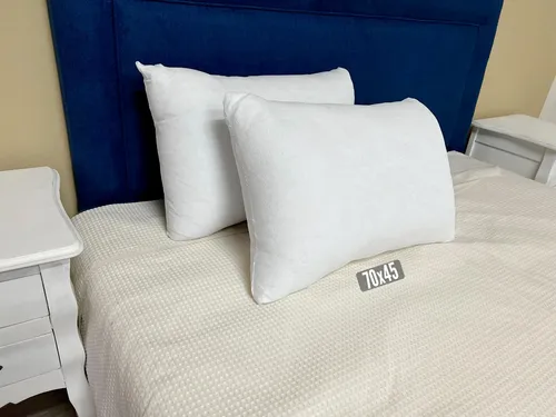 Almohada Simil Pluma Doble Funda Muy Alta Efecto Pluma