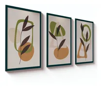 Comprar Kit 3 Quadros Decorativos 60x40 Arte Folha Sala Casa