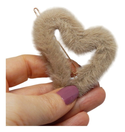 Hebilla Pasante Para Cabello Forma Corazon D Tela De Peluche