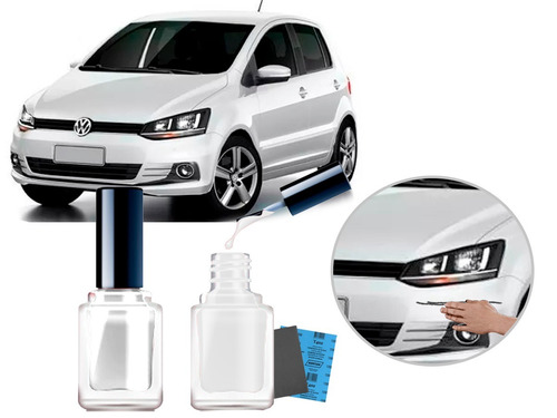 Tinta Tira Risco Automotivo Cor Carro Vw Fox 2010 2011 2012 2013 2014 2015 2016 2017 2018 2019 Branco Cristal