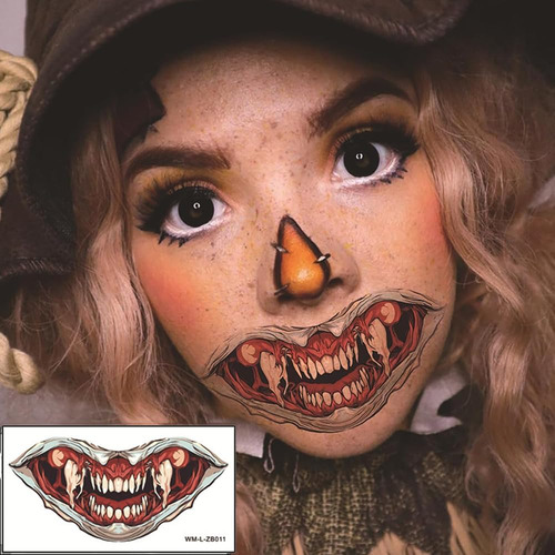 Kolonams Halloween Prank Maquiagem Tatuagens Temporárias Par
