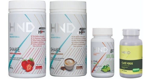 Kit H+ Hnd 02 Shakes + Cha Termogênico 150g + Cafe Verde