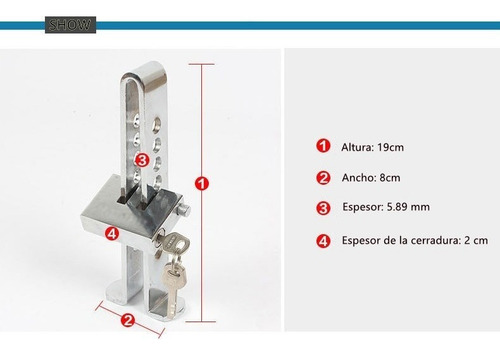 Bloqueador Traba Pedal Auto Antirrobo Seguridad + Candado
