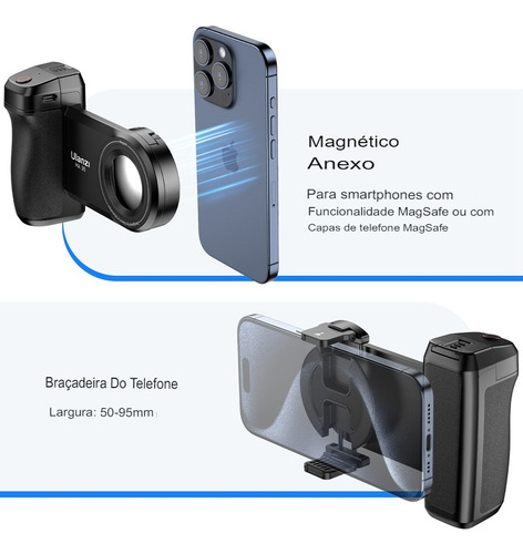 Suporte De Celular Com Grip Bluetooth Magnetico Ulanzi Ma35 Cor Preto
