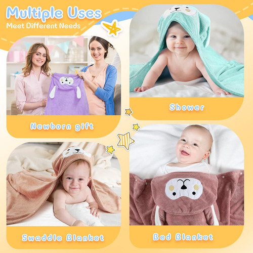 Toalla De Baño Para Bebé, 8 Piezas, Toalla Suave Con Capucha