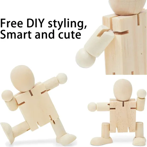 Figura Humana 30+11cm Madera Maniquí Para Arte Y Dibujo