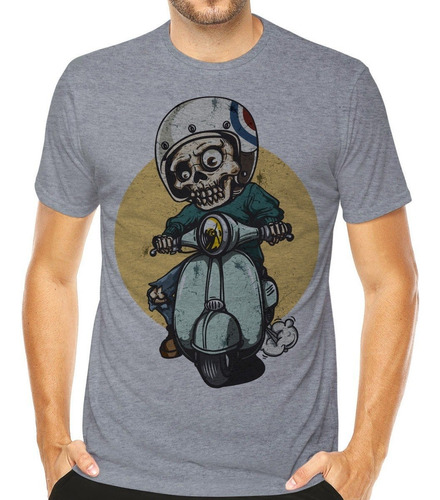 Camiseta Camisa Moto Caveira Skull Motoqueiro Moda Arrojada