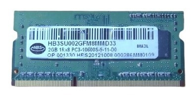 Memória Ram Hbs 2gb 10600s Ddr3 Hb3su002gfm8mmd33 (Usado)
