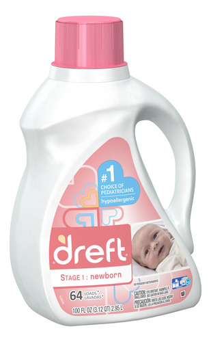 Dreft Detergente Concentrado Para Bebe 64ld 2,9lts