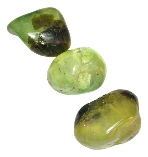 Pack 3 Prehnita Con Encapsulado Rutilo De Epidota 26g.