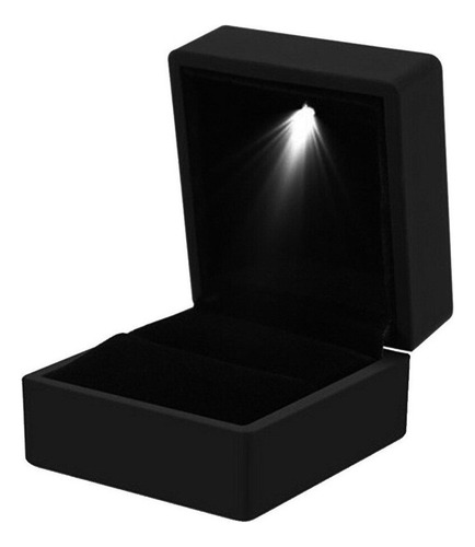 Estuche Caja Anillo Compromiso Iluminado Terciopelo #1 Calid