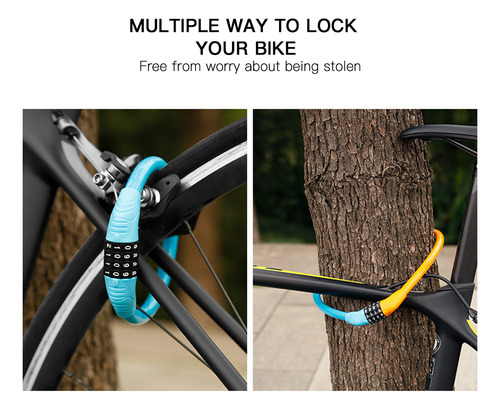 Candado Portátil Para Bicicleta, Candado Con Cable De 4 Dígi