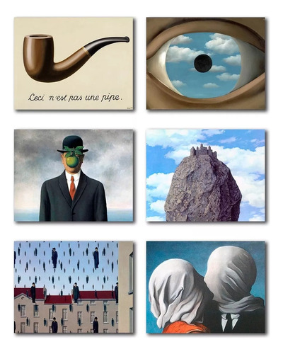 6 Set Pintura De Diamantes René Magritte Colección Arte