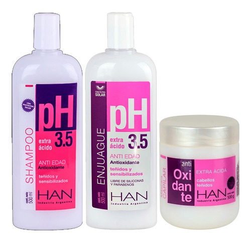 Han Shampoo + Acondicionador + Mascara Extra Acida 500 Ml