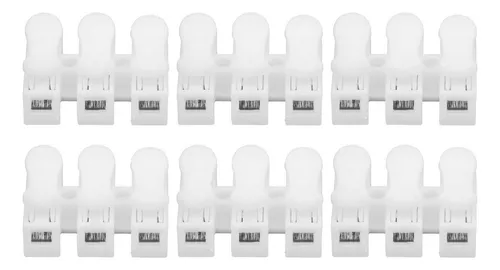 50 X Bornera Con Boton Conector Rapido Para 3 Cables Empalme