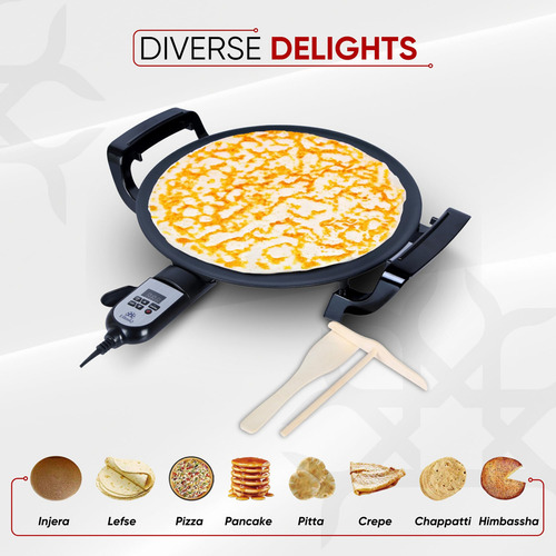 Plancha Eléctrica De 40 Cm Para Injera Etíope Y Crepes
