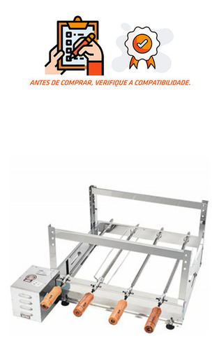 Churrasqueira Rotativa 4 Espetos Simples Inox 430 127v/220v