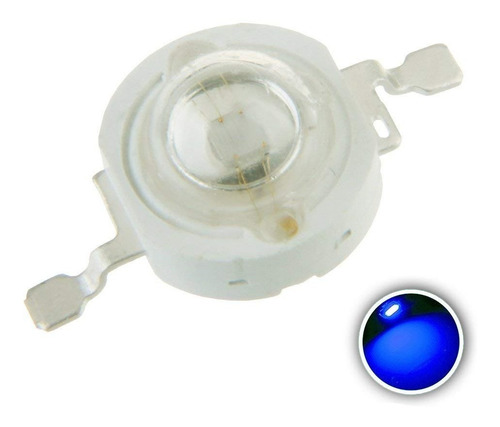 5 X Led 3w Azul Smd Alto Brillo Luz Luminosidad Alta