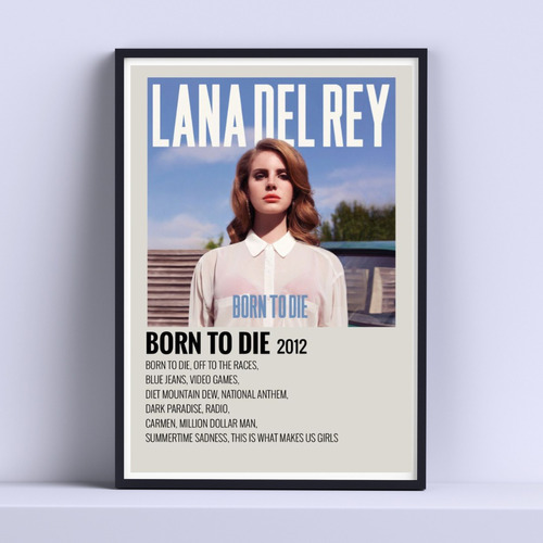 Cuadro Lana Del Rey Born To Die  30x40cm Deco Listo P Colgar