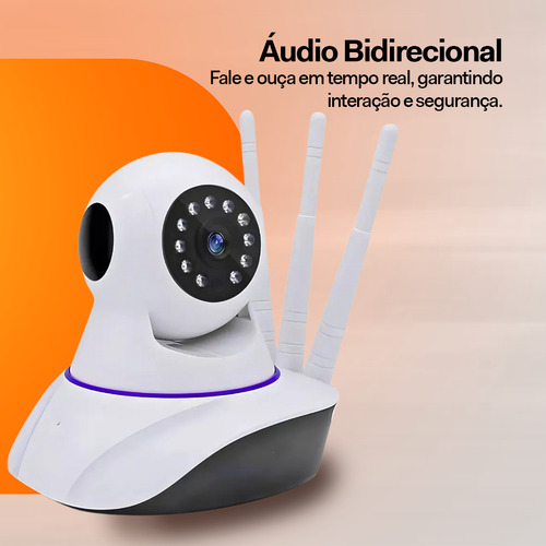 Camera De Segurança Wi-fi Ip Interna 3 Antenas Siga-me Com Visão Noturna E Áudio Davely