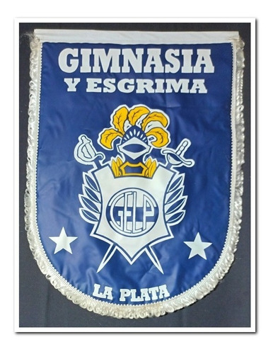 Banderín Fútbol Gimnasia Y Esgrima De La Plata, 48x36 Cms.