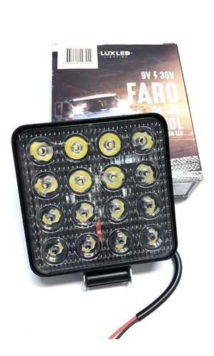 Faro Auxiliar 16led 42w Universal Auto Moto Camión Cuatri