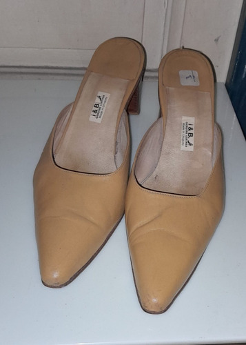 Zapatos Lannot Beige Con Tacos, Poco Uso