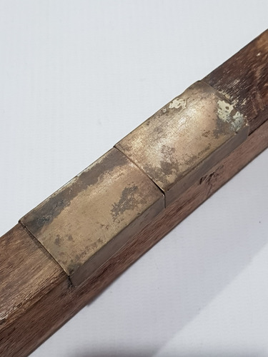 Imagen 7 de 8 de Antiguo Nivel Madera Y Bronce Con Protector Mag 59877