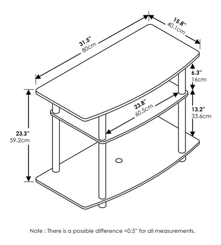 Mesa Para Tv De 3 Niveles Madera Espresso / Negro