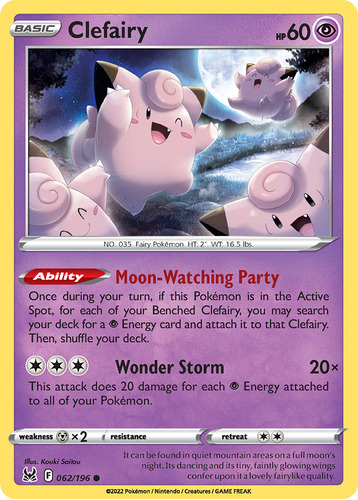 Clefairy 62/196 Pokemon Card Lost Origin Sword & Shield