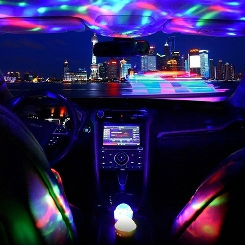 Lámpara De Iluminación Interior De Coche Led Usb Multicolor