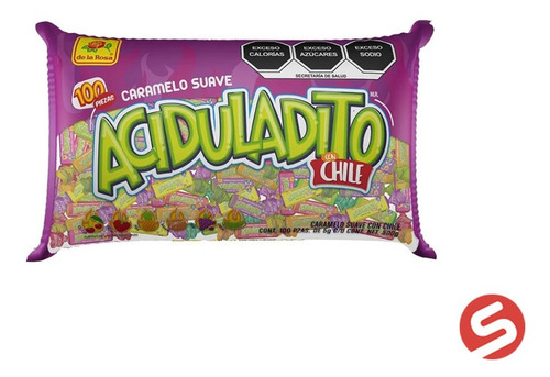 Caramelo Suave Aciduladito Con Chile 100 Piezas De La Rosa