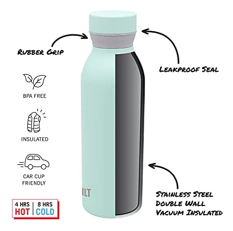 Botella Built Cascade 532 Ml, Diseño Blanco Y Elegante