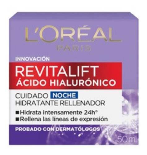 Crema L'oréal Paris Revitalift Ácido Hialurónico Noche X 50m
