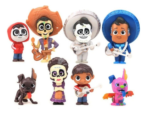 Set De 8 Figuras Coco Entre 5 A 9 Cm Disney