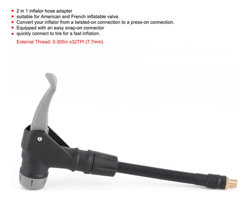 Adaptador De Manguera Para Inflador De Neumáticos 2 En 1