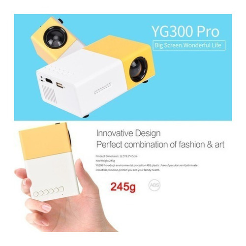 Proyector Lcd De 800 Lúmenes Yg-300 Hd Para Cine En Casa