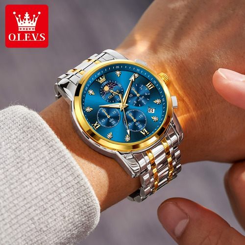 Reloj Olevs Diamond Calendar Moon Phase Business