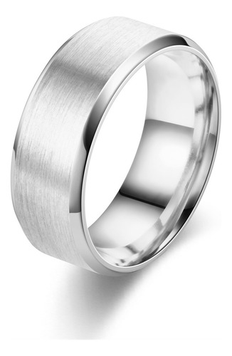Anillo Titanio Acero Inoxidable 8mm Hombre Mujer Moda