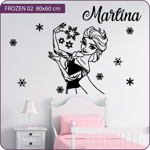 Vinilo Decorativo Infantil Diseños Frozen Con Nombre