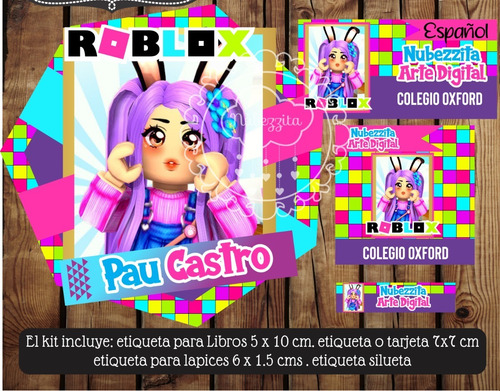 Etiqueta Escolar Roblox Girl 2 Kit Imprimible