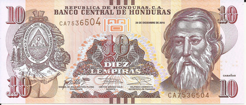 Honduras 10 Lempiras 2016