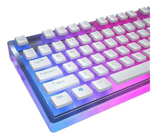 Capas Para Teclas Keycaps Pudding 130 Teclas Pbt Translúcido Branco Inglês Us