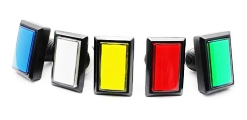 Pack 20 Piezas De Boton Rectangular Luminoso Varios Colores