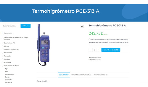 Monitor Termohigrometro Pce Instruments 313a Medidor Humedad