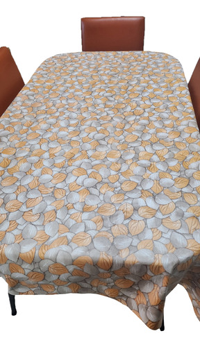 Mantel Mesa Rectangular 1.4x1.8 Impermeable Cuerina Afelpada Hojas De Otoño