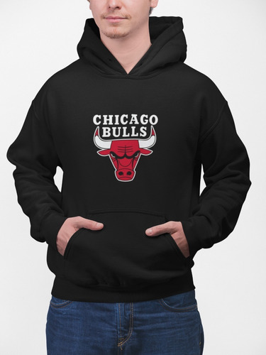 Poleron Chicago Bulls Basquet Nba Algodon Estampado Invierno